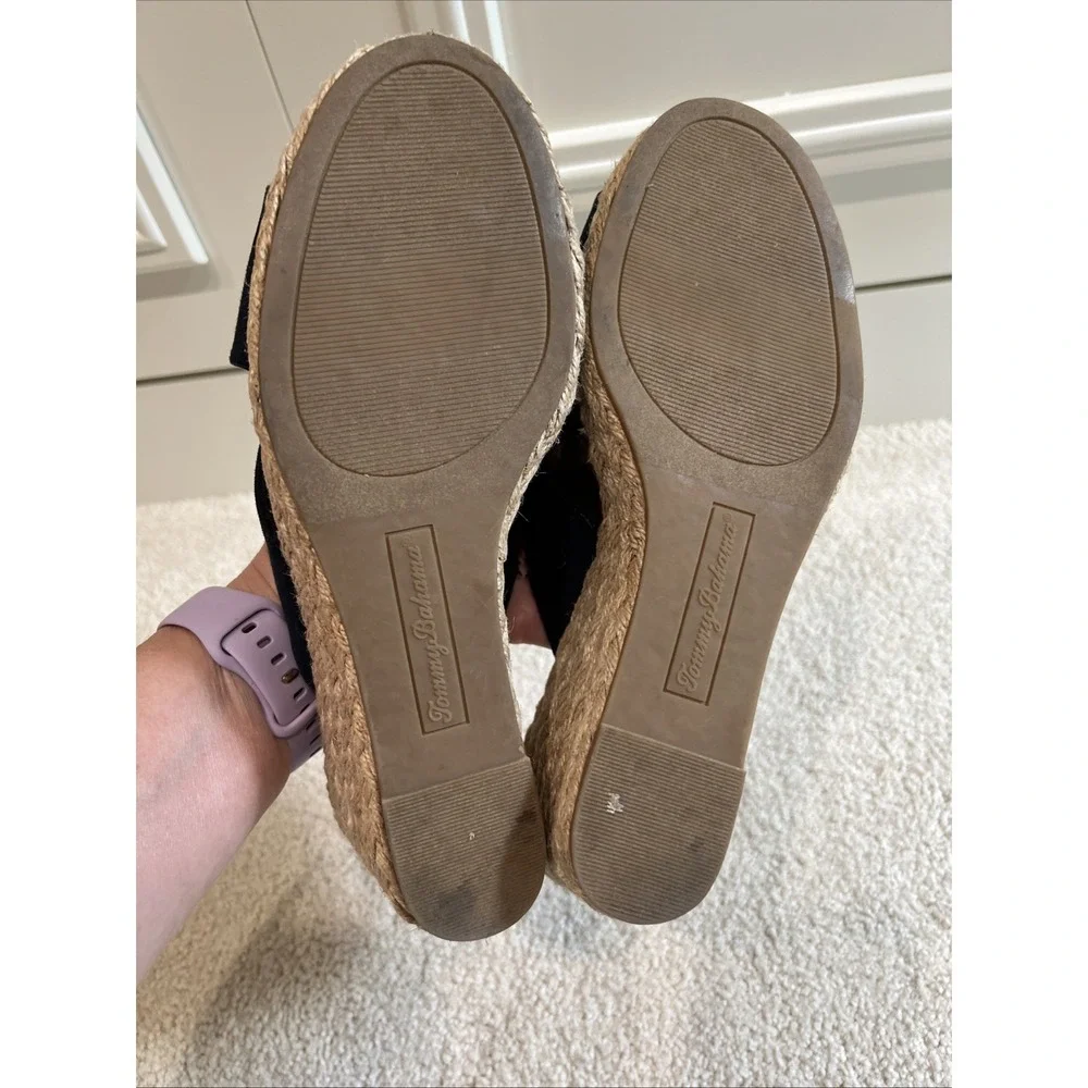 Tommy Bahama Stacey Navy Wedge Sandals Slides Espadrilles Womens Size 7.5 M